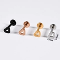 Piercing labbro a cuore in acciaio inossidabile nero, oro rosa, oro e tonalità argento - Cuore / 1.2x8mm / Oro rosa
