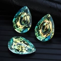 Three teardrop AB crystal prisms with rainbow finish for suncatchers and home decor - 45MM Dragon Eye Shape / Rainbow AB