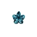 Blue metallic frangipani hair claw clip with glossy finish for styling and hair buns - Electroplated Blue