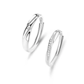 925 sterling silver Mobius X-shaped adjustable rings for couples with small diamonds - Adjustable Open / Men's and Women's Style