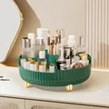 Drehbarer smaragdgrüner Make-up-Organizer mit Goldfüßen und Lippenstiftfächern - 360° Drehbarer Teller - Luxusgrün