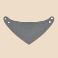 Dark grey muslin cotton baby triangle bib with adjustable white snap buttons - Dark Grey