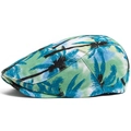 Berretto con motivo palma tropicale in tela di cotone tie-dye blu e verde - Regolabile / Blu