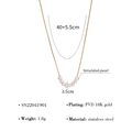 Detail view of 18K gold plated stainless steel necklace with size measurements - Gold (SN22041901)