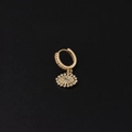 Macro shot of gold-plated evil eye earring with micro-pave cubic zirconia crystals - Marquise Stone Evil Eye Style (17#)
