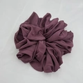 Close-up of deep purple chiffon scrunchie with soft pleated texture on white background - Deep Purple (1-7)