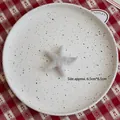 Light gray wool felt starfish decoration for Christmas crafts, size 6.5cm x 6.5cm - Star-Rice Grey