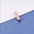 DIY jewelry rectangle hollow bar bead crafted in polished rose gold titanium steel - 5*17mm / Thin Rose Gold