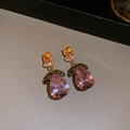 No.22 Silver Needle Gold Multicolor Earrings
