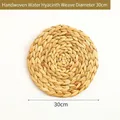 Bohemian 30cm water hyacinth woven round wall decor and heat-resistant natural straw mat - Water Hyacinth Decor 30cm