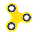 Vibrant yellow three-arm fidget spinner with premium metal bearings on white background - Classic Yellow 4-Bearing Model
