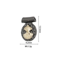 Oval 18k gold plated black pendant with vintage gold portrait relief 13.5x9.2mm - DZ-1161-Black Base Gold Profile Figure