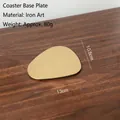 Golden iron candle tray in irregular shape for modern rotating carousel lamps - Irregular Stainless Steel Base Tray