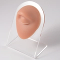 Flesh-toned silicone eye model on acrylic stand for lash grafting practice - Brown-Eyes