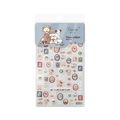 Cute Japanese dog and bear nail stickers set with hand-drawn floral patterns, MC-29 - Dog Family & Flowers Style (MC29)