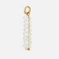 Verticale hanger met 8 gefacetteerde gele kralen en 14K vergulde stalen ring - April Wit (Diamant/Kristal Kleur)