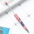 DIY beaded ballpoint pen featuring a USA flag pattern with stars and stripes design - USA Flag Pattern No.4 (69)