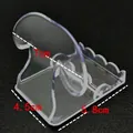 Transparent acrylic display stand for bracelets and bangles with a wavy textured base - No. 7 Toothed Bracelet Rack
