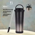 830ml double-layer pure titanium insulated bottle in matte black and grey gradient finish - 830ml / Black Gradient