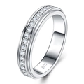 Elegant S925 sterling silver eternity ring featuring a full circle of round moissanite - R16980 Moissanite 1.5mm+40 Stones