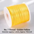 Golden yellow 1.5mm braided cord, size 7 nylon string for DIY bracelets, 70m per spool - Gold Yellow