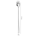 Long handle stainless steel heart spoon with 21.5cm length and 2.9cm head width - Long Handle (21.5cm) / Silver