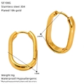 Detail specifications of 18k gold plated stainless steel irregular hoop earrings - Fashion Geometric U-Shape Wide Hoop(SE108G)