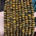 Abacus shaped tiger eye stone beads for DIY jewelry making with golden brown sheen - 5*8mm (approx. 73 pcs/strand) / Tiger Eye