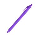 Minimalist purple retractable ballpoint pen in soft matte finish with pocket clip - Purple