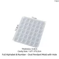 Silicone alphabet mold for resin DIY pendants featuring 26 letters and numbers - Number Puzzle