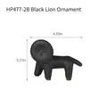 Nordic abstract lion ceramic ornament in matte black finish, size 11cm by 8.3cm - Right Face Lion - Matte Black