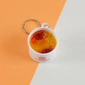 Miniature millet congee bowl keychain with red dates and silver metal ring - Barrel Diameter 4cm / Red Date Millet Porridge