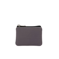 Minimalist dark grey canvas coin purse with rectangular design and silver zipper detail - Smoke