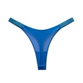 Hellblauer Tanga mit schimmernden Strass-Seitenträgern und seidigem Satingewebe - S / Leuchtendes Blau (Gradient Strass)