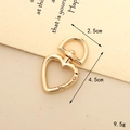 Golden heart-shaped swivel lobster clasp zinc alloy hardware measuring 45mm x 25mm - D-Shape Heart Buckle / 4.5CM / Gold