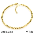 Bracciale a catena a spiga in acciaio inossidabile dorato con chiusura a moschettone - Oro-180x3mm(KB208477-GC)