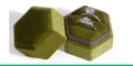 Olive green hexagonal velvet jewelry box with double ring slots for wedding ceremony - Grass Green Double Slot