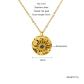 Roestvrijstalen ketting met 18k goud plating, ster-hanger en fonkelende strass - Ketting