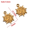 Golden stainless steel sun pendant for jewelry making 17.7x15mm DIY accessory - 15x18mm Gold