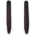 Long straight dark brown ponytail hair extension with secure claw clip attachment - 2-Dark Brown