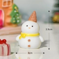 Miniature resin snowman figurine with yellow scarf and brown hat, height 3.9cm - No.5 Yellow Scarf Snowman