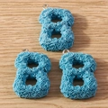 Blue rose-patterned number 8 DIY jewelry pendants with metal rings on wood background - Number 8 / Blue