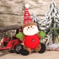 Creativo Babbo Natale in peluche con cappello a strisce rosse per addobbi dell'albero di Natale - Stile Babbo Natale Con Luce