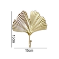 Golden ginkgo leaf decorative hook with lifelike veins, 15x15cm size for home wall decor - Gold C (Large Ginkgo)