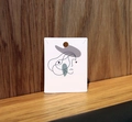White jewelry display card with abstract face line art on a natural wooden background - 4.9*6.2cm【JYXT-003】Earring Necklace Card