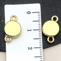Golden round magnetic jewelry clasp connectors with lobster claw clasps on black surface - Round Shape (19848)