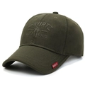 Casquette de baseball vert olive avec broderie A-KURTZ et étiquette rouge sur le bord - Réglable / Vert Militaire