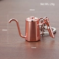 Miniature coffee pot keychain in rose gold metal finish with 29g lightweight design - Pourover Kettle (Rose Gold)