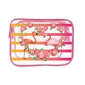 Transparent PVC cosmetic bag with pink zipper and flamingo rose pattern design - 097-Flamingo Rose Pink