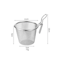 Cestello per friggere in acciaio inox 304 per hot pot diametro superiore 11cm - Manico Corto - Grande